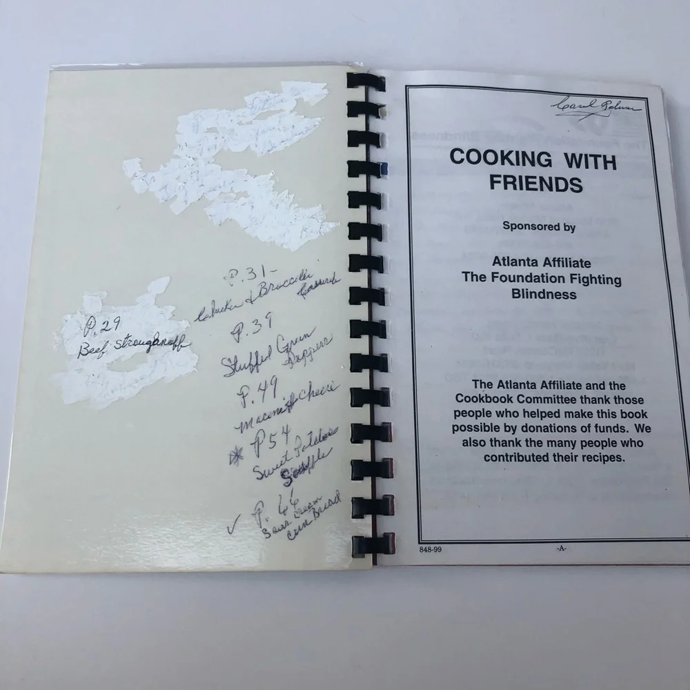 Cooking With Friends Atlanta Affiliate Foundation Fighting Blindness Cookbook